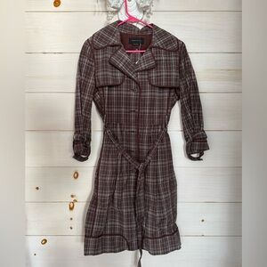 BCBGMaxAzria Chocolate Plaid Coat